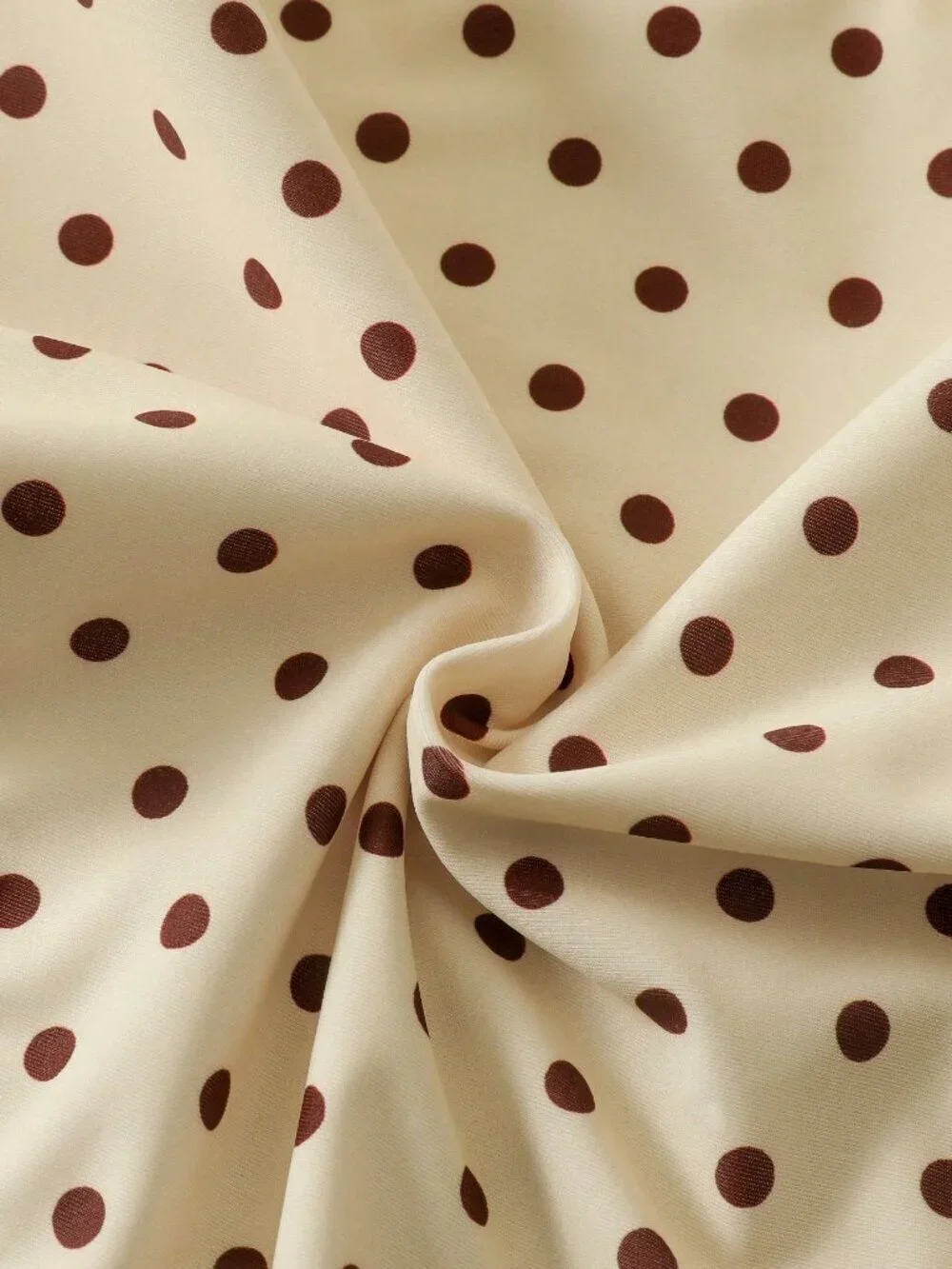 Apricot Sexy Women's Polka Dot Backless Wrap Two-Piece Swimsuit